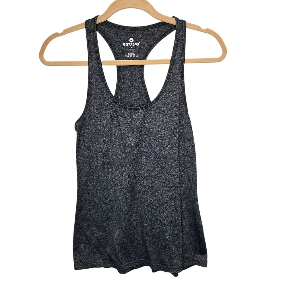 90 Degree By Reflex Women's M Power Flex Racerback Grey Tank Top